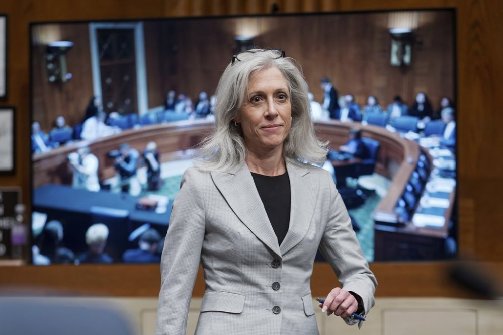 FILE - Susan Monarez, President Donald Trump's nominee to be director of the Centers for Disease Control and Prevention, arrives to testify before the Senate HELP Committee, at the Capitol in Washington, June 25, 2025. (AP Photo/J. Scott Applewhite, File)