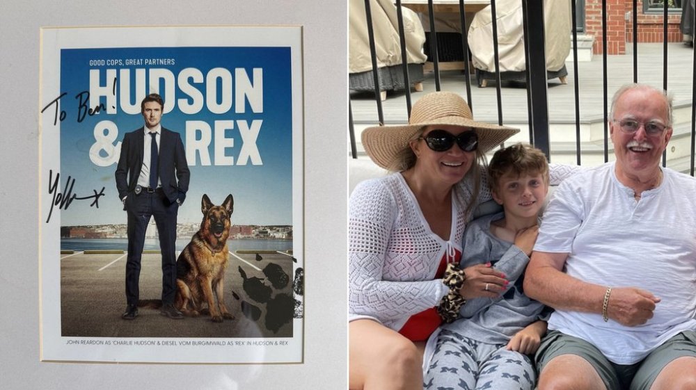 This composite of handout images shows an autographed print from the television series