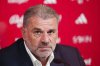 Newly appointed Nottingham Forest manager Ange Postecoglou attends a press conference at the City Ground, Nottingham, England, Thursday, Sept. 11, 2025. (Mike Egerton/PA via AP)