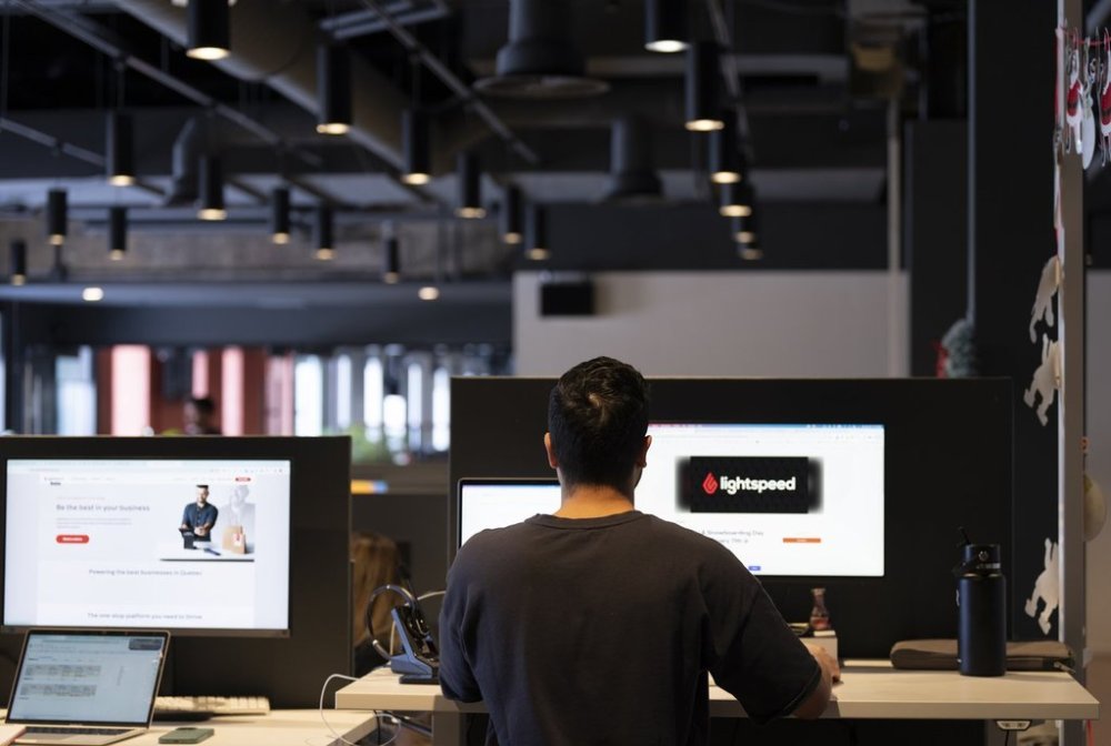 An employee works at Lightspeed Commerce in Montreal, Thursday, Jan. 18, 2024. THE CANADIAN PRESS/Christinne Muschi