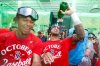 Boston Red Sox pitcher Brayan Bello (left) and outfielder Ceddanne Rafaela celebrate after defeating the Detroit Tigers in a baseball game to advance to eh postseason, Friday, Sept. 26, 2025, in Boston. (AP Photo/Greg M. Cooper)