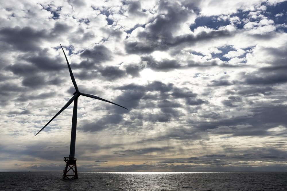 A Block Island Wind Farm turbine operates, Dec. 7, 2023, off the coast of Block Island, Rhode Island. THE CANADIAN PRESS/AP-Julia Nikhinson
