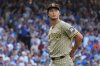 San Diego Padres' Yu Darvish leaves the game during the second inning of Game 3 of a National League wild card baseball game against the Chicago Cubs Thursday, Oct. 2, 2025, in Chicago. (AP Photo/Nam Huh)