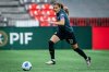 Portland Thorns FC's Christine Sinclair vies for the ball during the first half of a CONCACAF W Champions Cup match against the Vancouver Whitecaps in Vancouver, on Tuesday, October 15, 2024. THE CANADIAN PRESS/Ethan Cairns