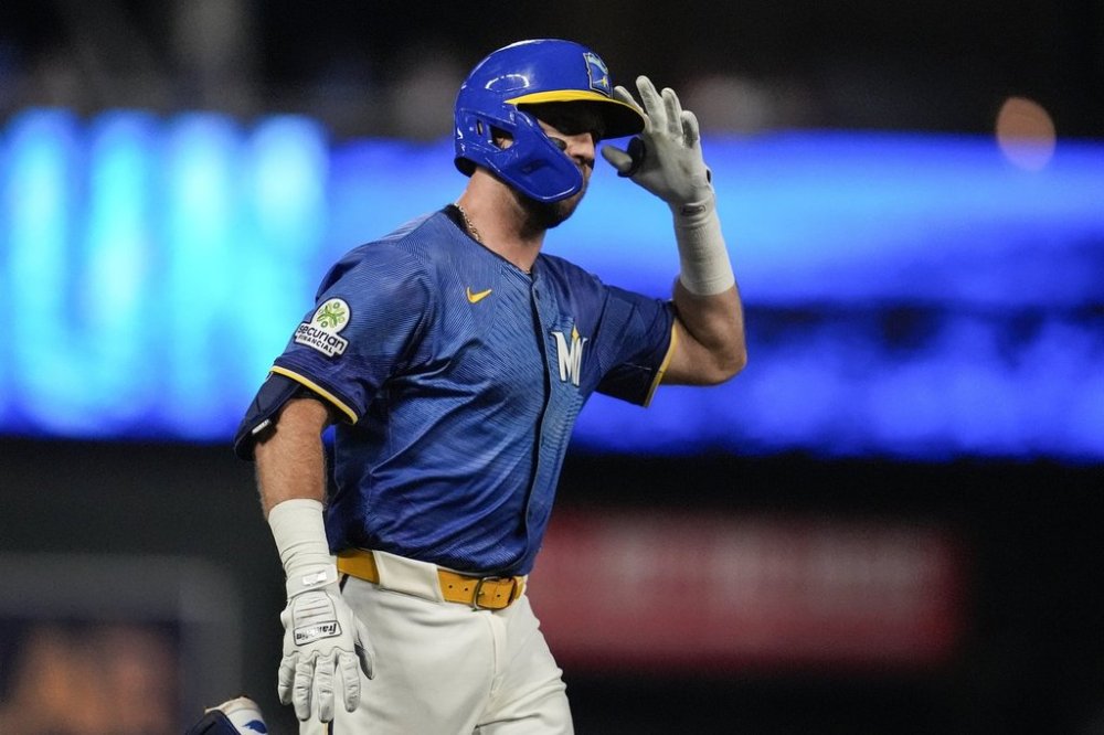 Minnesota Twins' Kody Clemens (18) celebrates his solo home run in the ninth inning of a baseball game against the Arizona Diamondbacks, Friday, Sept. 12, 2025, in Minneapolis. (AP Photo/Mike Stewart)