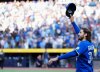 Toronto Blue Jays pitcher Kevin Gausman reacts to the crowd after pitching a complete game against the Houston Astros during ninth inning MLB baseball action in Toronto, on Thursday, Sept. 11, 2025. THE CANADIAN PRESS/Nathan Denette