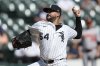 Chicago White Sox starting pitcher Martín Pérez (54) throws against the Baltimore Orioles during the first inning of a baseball game Wednesday, Sept. 17, 2025, in Chicago. (AP Photo/Erin Hooley)