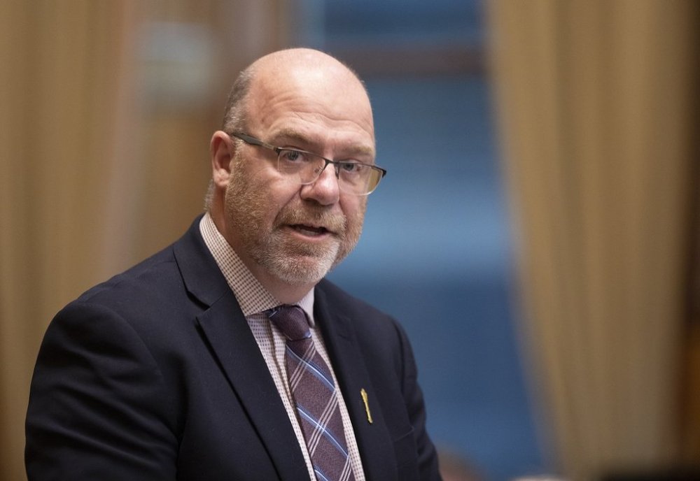 New Brunswick Finance Minister René Legacy presents provincial budget in Fredericton on Tuesday March 18, 2025. THE CANADIAN PRESS/Ron Ward