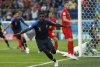 FILE - France's Samuel Umtiti celebrates after scoring his sides 1st goal of the game during the semifinal match between France and Belgium at the 2018 soccer World Cup in the St. Petersburg Stadium in, St. Petersburg, Russia, Tuesday, July 10, 2018. (AP Photo/Natacha Pisarenko, File)