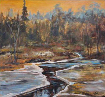 First Snow of the Season, one of two paintings stolen from a gallery's warehouse in August. (Handout / Winnipeg Police Service)