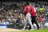 Los Angeles Angels pitcher José Soriano leaves the game with an injury during the second inning of a baseball game against the Milwaukee Brewers Wednesday, Sept. 17, 2025, in Milwaukee. (AP Photo/Morry Gash)