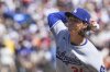 Los Angeles Dodgers' Tyler Glasnow pitches to a San Francisco Giants batter during the first inning of a baseball game Sunday, Sept. 14, 2025, in San Francisco. (AP Photo/Godofredo A. Vásquez)