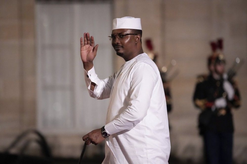 FILE - Chad's President General Mahamat Idriss Deby arrives at the 19th Francophonie Summit, at the Elysee Palace, in Paris, Oct. 4, 2024. (AP Photo/Louise Delmotte, File)