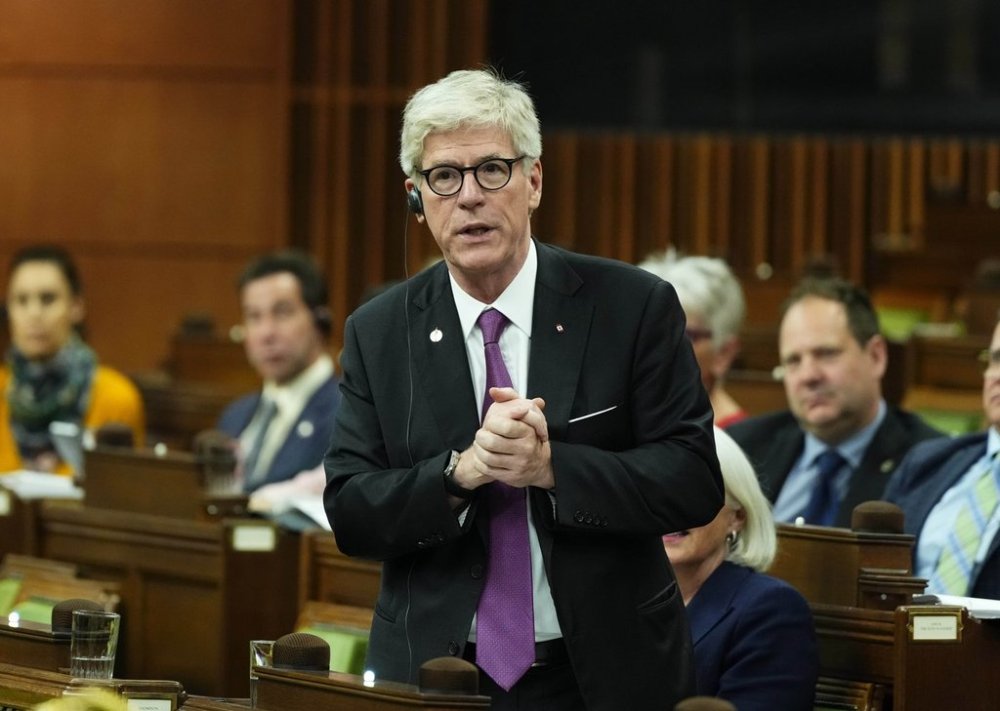 Minister of Energy and Natural Resources Tim Hodgson rises during Question Period in the House of Commons on Parliament Hill in Ottawa, Friday, June 20, 2025. THE CANADIAN PRESS/Justin Tang