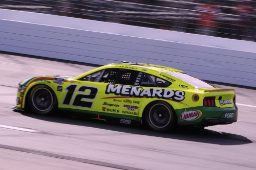 Ryan Blaney heads down the front straight during a NASCAR Cup Series race at New Hampshire Motor Speedway, Sunday, Sept. 21, 2025, in Loudon, N.H. (AP Photo/Charles Krupa)
