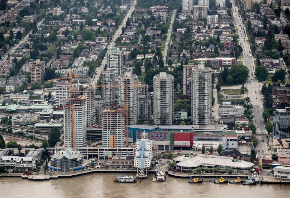 An aerial view of New Westminster, B.C., is shown on Wednesday, May 16, 2018. THE CANADIAN PRESS/Darryl Dyck