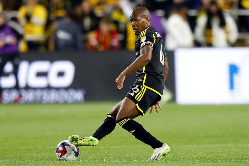 FILE - Columbus Crew midfielder Darlington Nagbe controls the ball during an MLS soccer match against CF Montreal in Columbus, Ohio, Saturday, Oct. 21, 2023. (AP Photo/Paul Vernon, File)