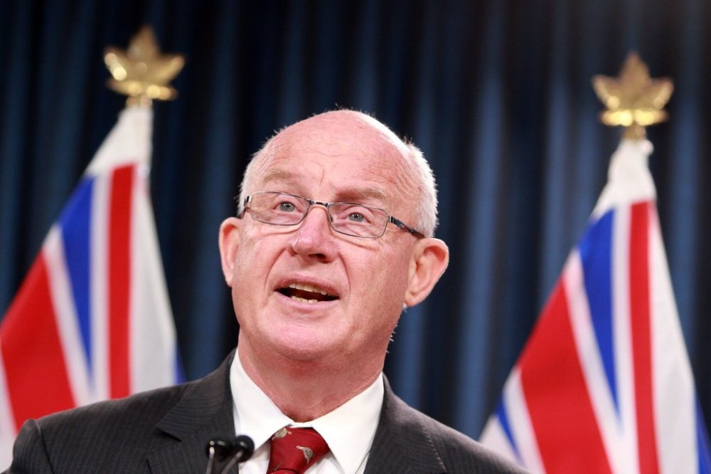 Mike Farnworth speaks during a press conference at the legislature in Victoria, on Friday, April 28, 2023. THE CANADIAN PRESS/Chad Hipolito
