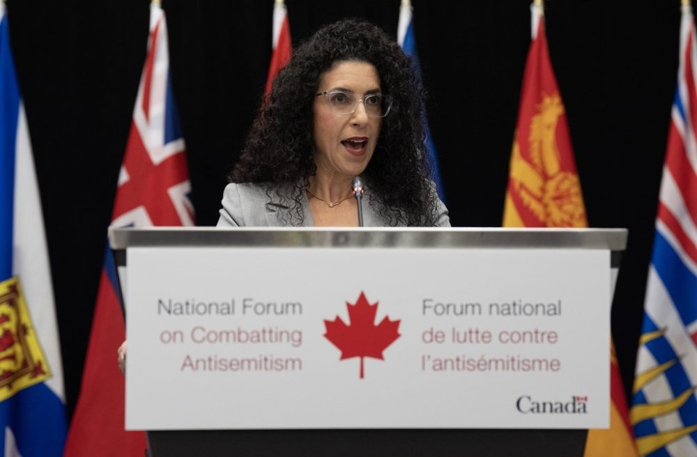 Liberal MP for Outremont Rachel Zendayan speaks at the National Forum on Combatting Antisemitism, Thursday, March 6, 2025 in Ottawa. THE CANADIAN PRESS/Adrian Wyld