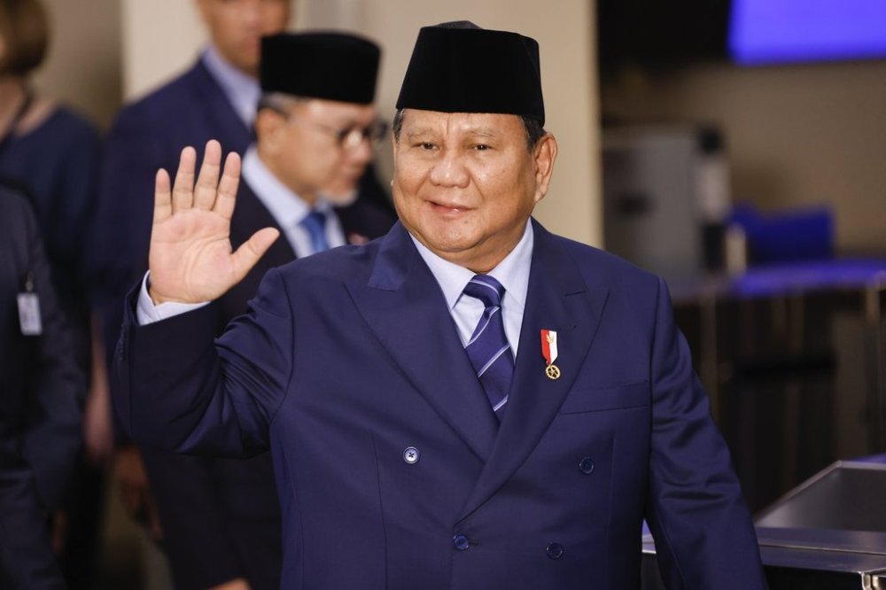 Indonesia President Prabowo Subianto arrives for the 80th session of the United Nations General Assembly on Tuesday, Sept. 23, 2025, at UN headquarters. (AP Photo/Stefan Jeremiah)