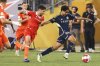 Forge FC's Alessandro Hojabrpour (left) battles for a ball with Vancouver Whitecaps' Jeevan Singh Badwal (59) during second half Canadian Championship semi-final soccer action in Hamilton, on Thursday, August 13, 2025. THE CANADIAN PRESS/Nick Iwanyshyn