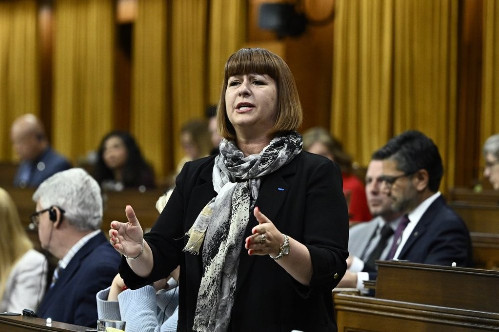 Liberal MP Marie-France Lalonde rises during question period in the House of Commons on Parliament Hill in Ottawa on Friday, March 22, 2024. THE CANADIAN PRESS/Justin Tang