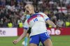 FILE - England's Chloe Kelly celebrates after scoring the winning penalty of the Women's Euro 2025 final soccer match between England and Spain at St. Jakob-Park in Basel, Switzerland, on July 27, 2025. (AP Photo/Martin Meissner, File)