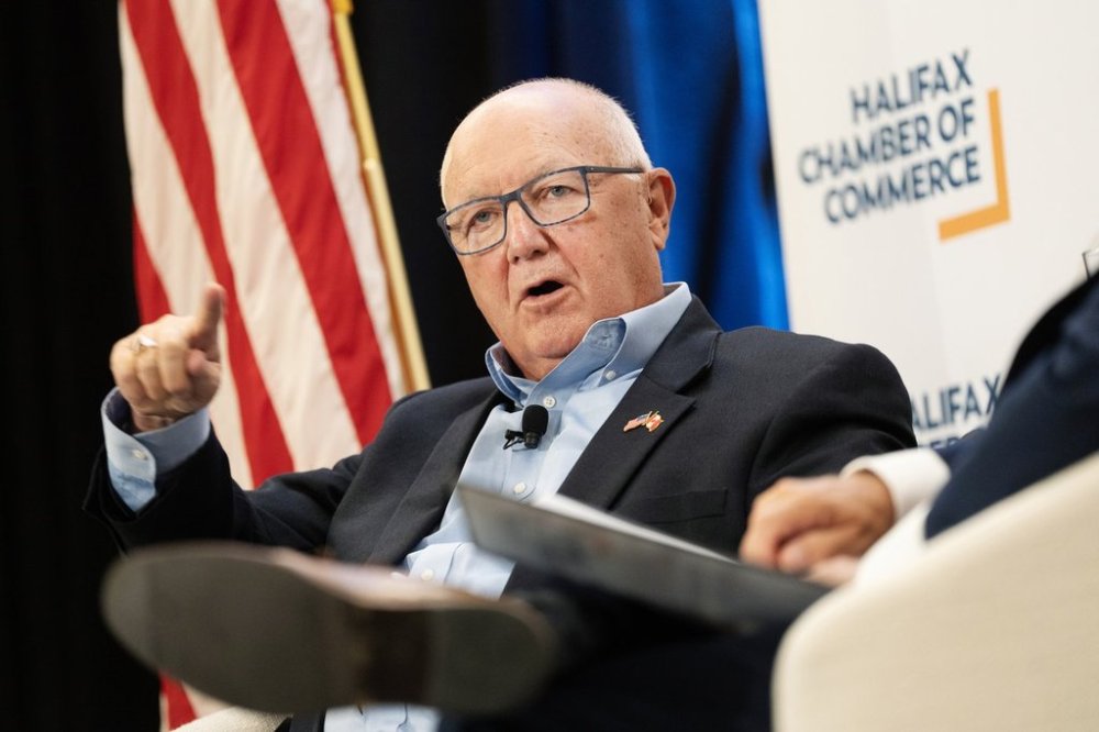 The U.S. Ambassador to Canada Pete Hoekstra speaks during an event at the Halifax Chamber of Commerce in Halifax on Thursday, Sept. 18, 2025. THE CANADIAN PRESS/Darren Calabrese