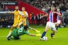 Norway's Erling Haaland, right, gets past Moldova goalkeeper Cristian Avram before scoring his fourth goal of the game during the World Cup qualifying soccer match between Norway and Moldova at Ullevaal Stadion, Oslo, Tuesday Sept. 9, 2025. (Cornelius Poppe/NTB via AP)