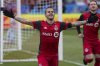 Toronto FC forward Sebastian Giovinco celebrates before his goal was disallowed because teammate Nicolas Hasler was ruled offside after a video review, during first half MLS action against the Chicago Fire in Toronto on Saturday, April 28, 2018. THE CANADIAN PRESS/Chris Young