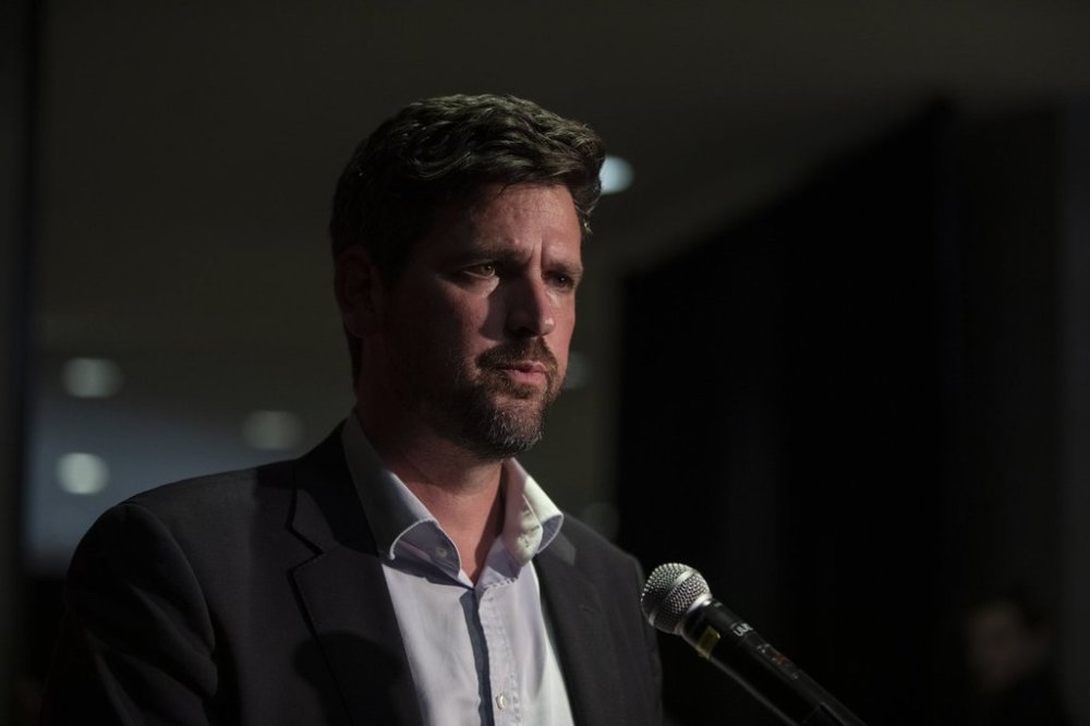 Minister of Justice and Attorney General Sean Fraser speaks to the media at the Liberal caucus meeting in Edmonton on Thursday, Sept. 11, 2025. THE CANADIAN PRESS/Amber Bracken