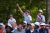 Fans react during a practice round for the Ryder Cup golf tournament, Tuesday, Sept. 23, 2025, in Farmingdale, N.Y., at Bethpage State Park's Black Course. (AP Photo/Robert Bukaty)