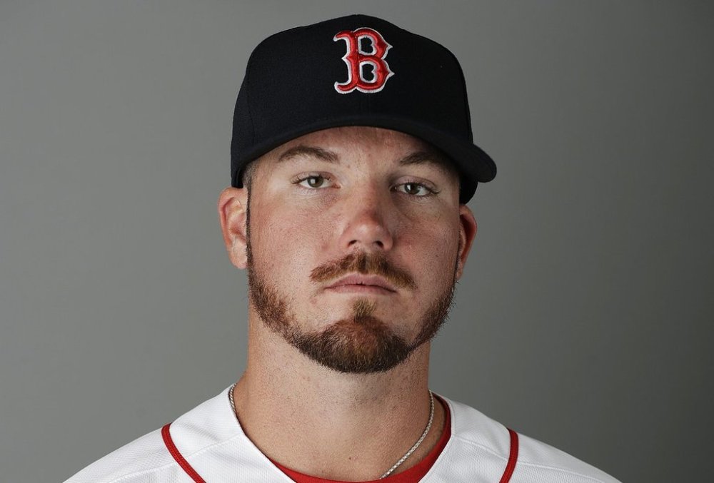 FILE - Austin Maddox of the Boston Red Sox baseball team shown Feb. 19, 2017, in Fort Myers, Fla. (AP Photo/David Goldman, File)