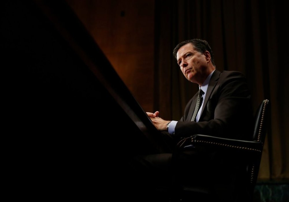 FILE - FBI Director James Comey pauses as he testifies on Capitol Hill in Washington, May 3, 2017, before the Senate Judiciary Committee hearing: