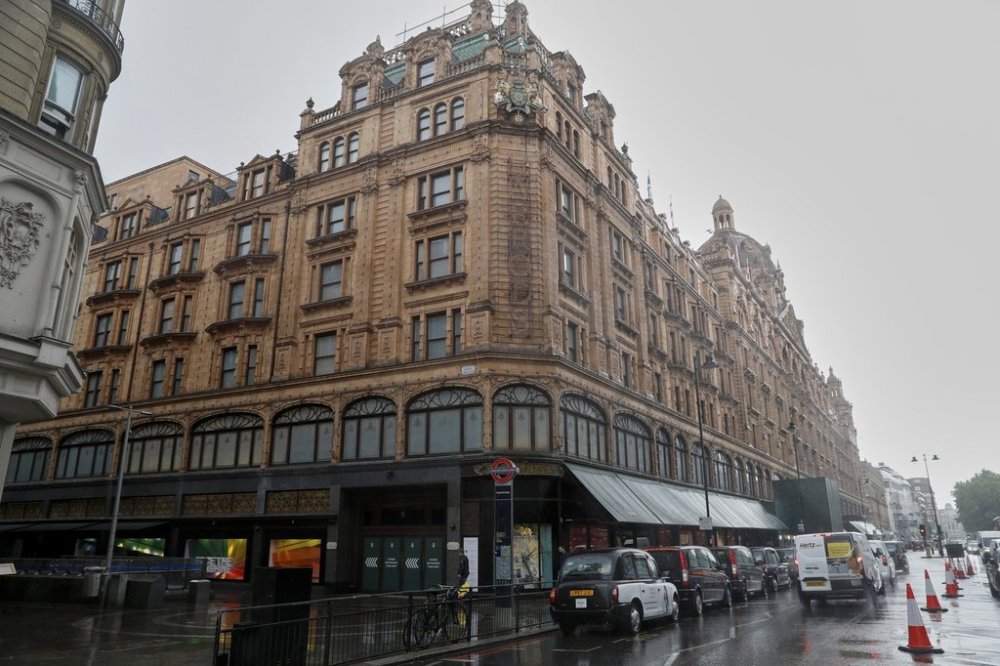 FILE - A general view of Harrods department store in London, July 1, 2020. (AP Photo/Alastair Grant, File)