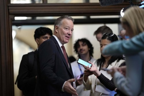 Secretary of State (Defence Procurement) Stephen Fuhr speaks to journalists as he arrives for a meeting of the federal cabinet in West Block on Parliament Hill in Ottawa on Wednesday, May 14, 2025. THE CANADIAN PRESS/Justin Tang