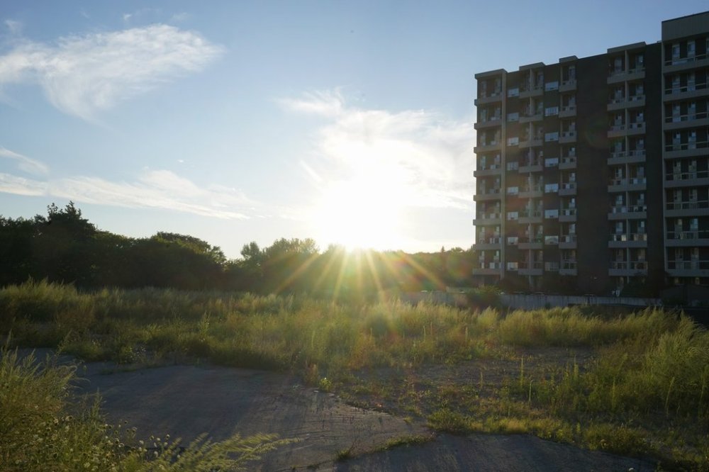 A lot slated for a new condo development is seen in Toronto on Sunday Aug. 11, 2024. THE CANADIAN PRESS/Chris Young