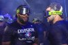 Toronto Blue Jays Vladimir Guerrero Jr. and Bo Bichette celebrate with teammates after winning the American League East Division title following MLB baseball action against the Tampa Bay Rays, in Toronto, Sunday, Sept. 28, 2025. THE CANADIAN PRESS/Chris Young