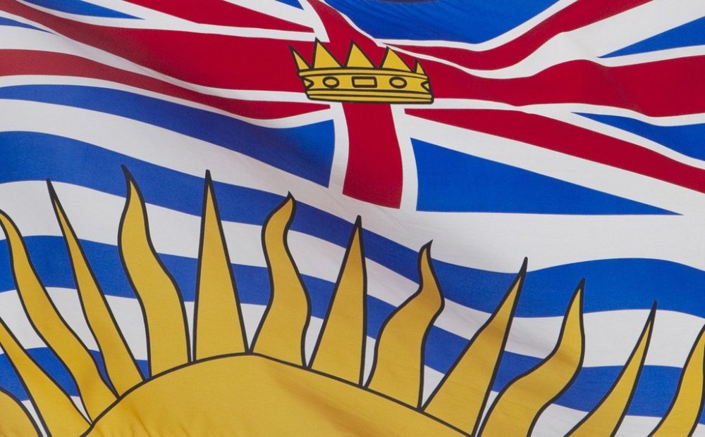 British Columbia's provincial flag flies on a flagpole in Ottawa on July 3, 2020. THE CANADIAN PRESS/Adrian Wyld
