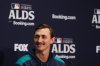 Seattle Mariners starting pitcher George Kirby smiles during a news conference, Friday, Oct. 3, 2025, in Seattle, the day before Game 1 of baseball's American League Division Series against the Detroit Tigers. (AP Photo/Lindsey Wasson)