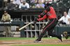 Chicago White Sox's Miguel Vargas hits a two-run home run during the first inning of a baseball game against the San Diego Padres, Friday, Sept. 19, 2025, in Chicago. (AP Photo/Matt Marton)