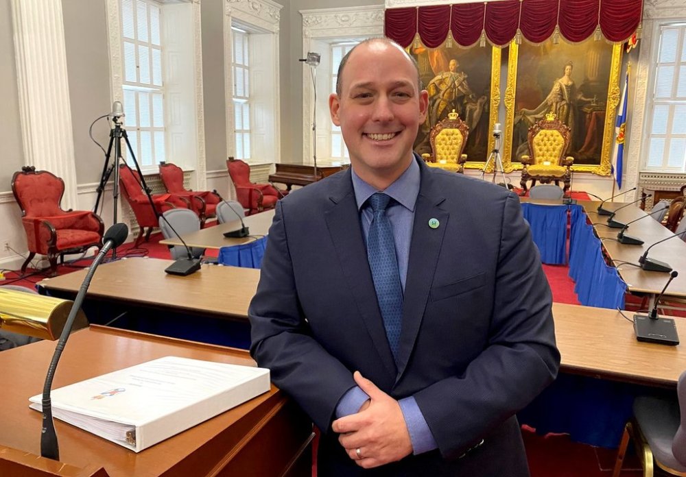 Nova Scotia Environment and Climate Change Minister Tim Halman poses for a photo at the legislature in Halifax, on Oct. 27, 2021. THE CANADIAN PRESS/Keith Doucette