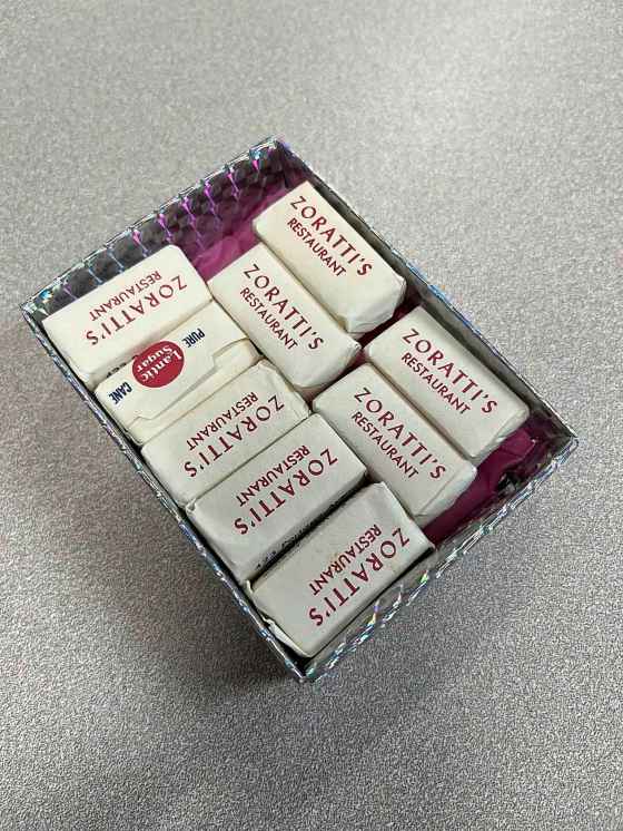 Sugar cubes from Zoratti's Restaurant (Jen Zoratti / Free Press)