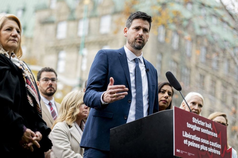 Federal Justice Minister Sean Fraser speaks during a press conference in Ottawa, on Thursday, Oct. 23, 2025. THE CANADIAN PRESS/Spencer Colby