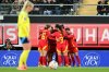 Spain celebrates after scoring a goal during the women's Nations League semifinal soccer match between Sweden and Spain in Gothenburg, Sweden, Tuesday Oct. 28, 2025. (Bj Hanna Brunlöf/TT via AP)
