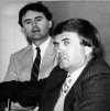 Regina lawyer Tony Merchant (left) and former Progressive Conservative MLA Colin Thatcher during a court appearance, March 4, 1983, for Thatcher to face criminal charges in connection with a brief disappearance of Thatcher's daughter, Stephanie. The child's mother, JoAnn Wilson, was slain Jan. 21, 1983. Thatcher was later convicted of first-degree murder in Wilson's death. (CP PHOTO)