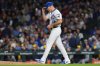 Chicago Cubs starting pitcher Matthew Boyd (16) walks to the mound during the fifth inning of Game 4 of baseball's National League Division Series against the Milwaukee Brewers Thursday, Oct. 9, 2025, in Chicago. (AP Photo/Nam Y. Huh)
