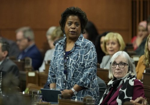 Minister of Health Marjorie Michel rises during Question Period on Parliament Hill in Ottawa, Monday, June 2, 2025.THE CANADIAN PRESS/Adrian Wyld
