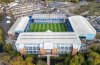 A general view of Hillsborough, home of Sheffield Wednesday, after it was announced they were going into administration, in Sheffield, England, Friday, Oct. 24, 2025. (Danny Lawson/PA via AP)