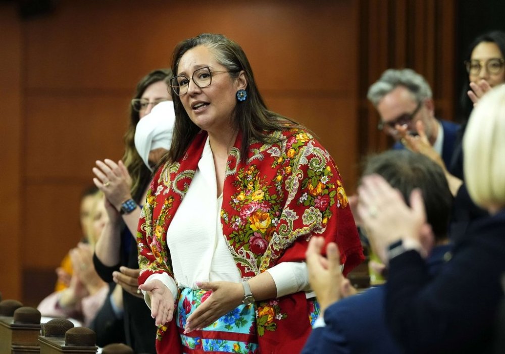 Minister of Indigenous Services Mandy Gull-Masty rises during question period in the House of Commons in Ottawa on Friday, June 20, 2025. THE CANADIAN PRESS/Justin Tang